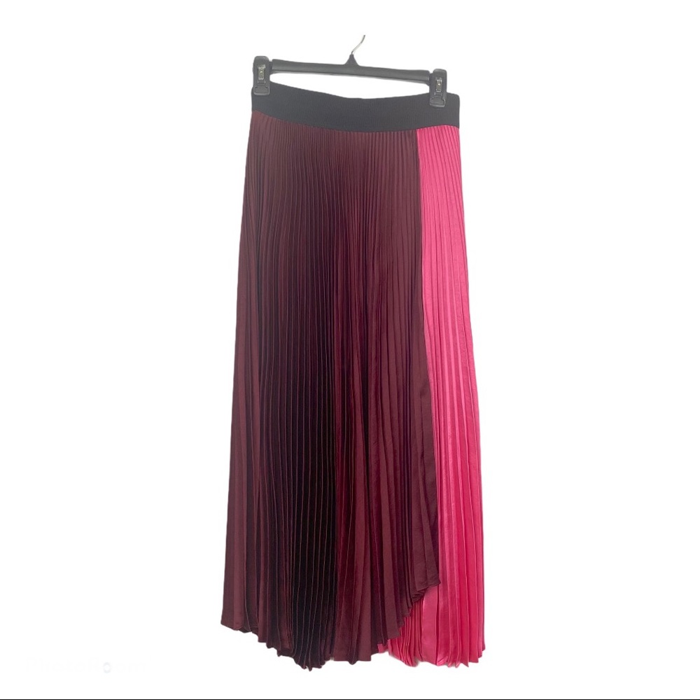 NWT A.L.C. Grainger Colorblock Pleated Midi Skirt - Picture 2 of 5